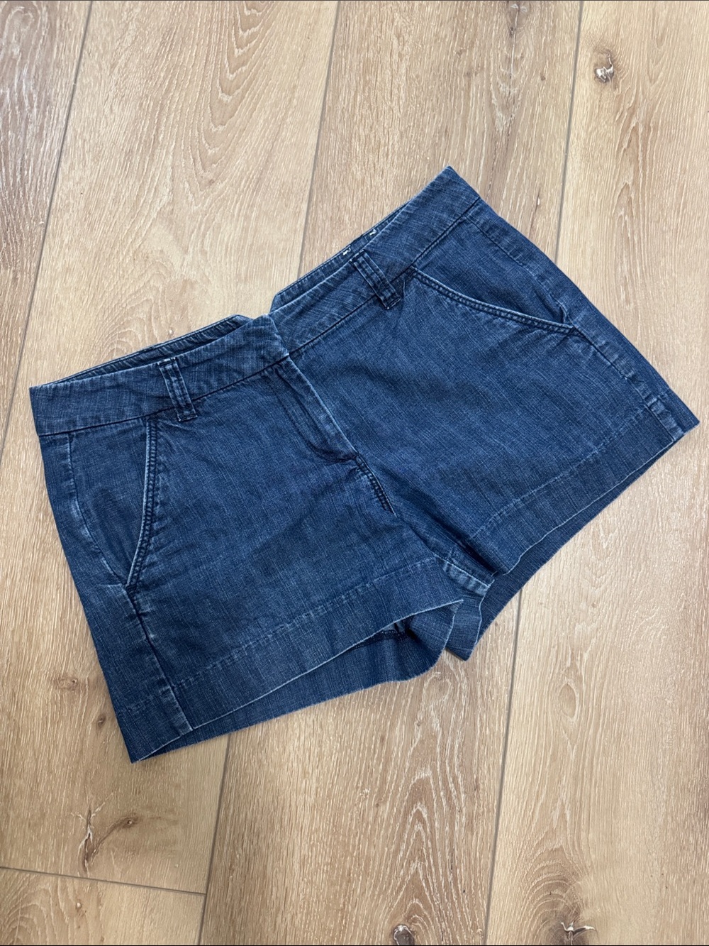 LOFT Dark Blue Denim Mid-Rise Shorts